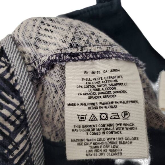 Cartonnier Geometric Woven Print Charlie Cropped Ankle Trouser Pants Blue Size 2 - Picture 8 of 12